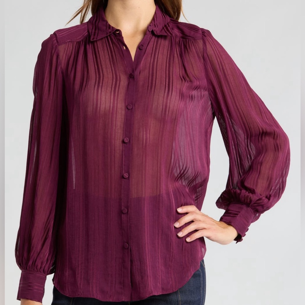 Cinq a sept Kandice blouse dark fig size small